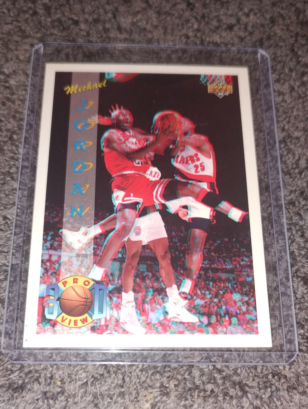 Michael Jordan Pro View 3D Sports Trading Card - Red, Black